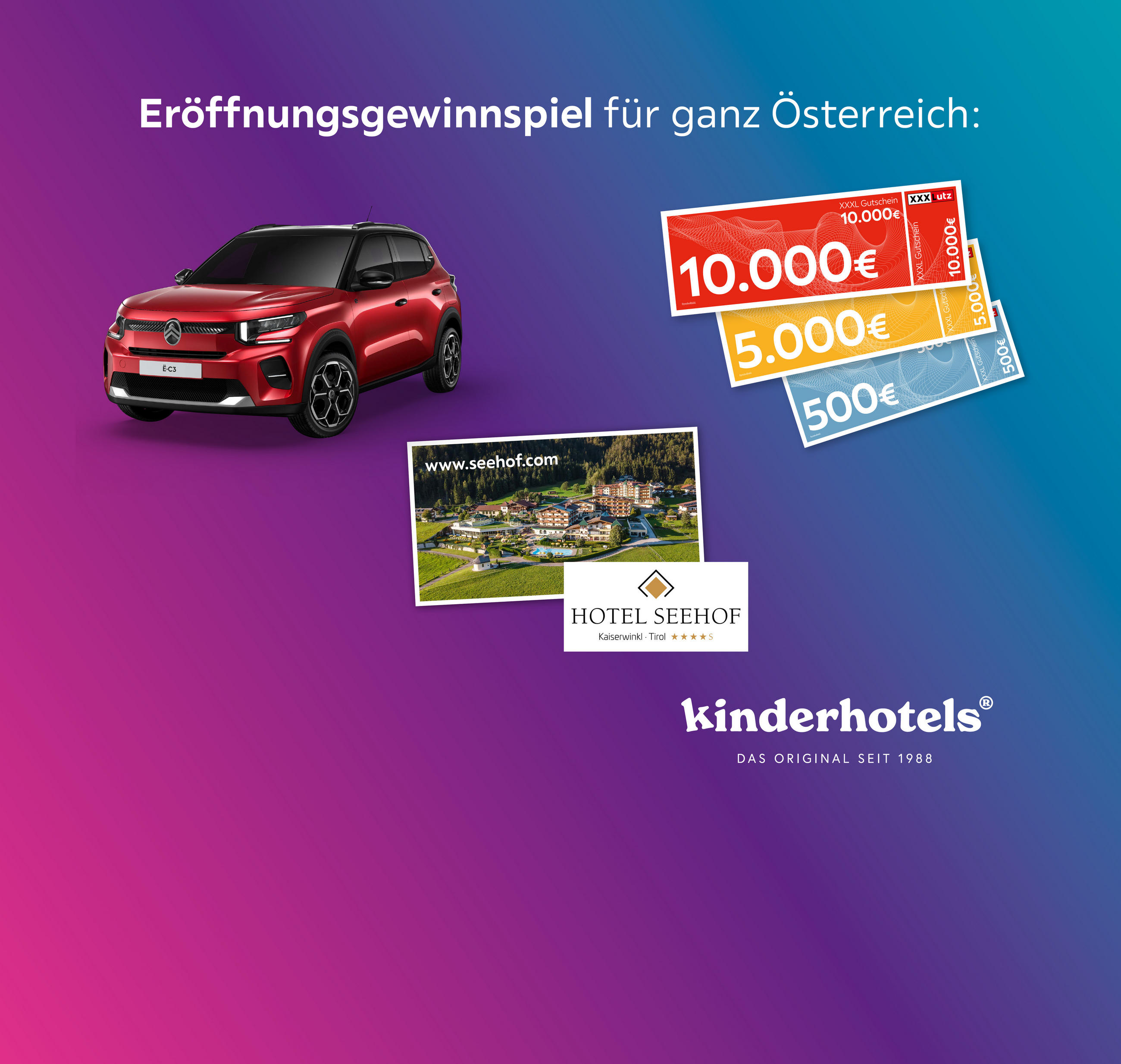 Eröffnungsgewinnspiel für ganz Österreich! kinderhotels