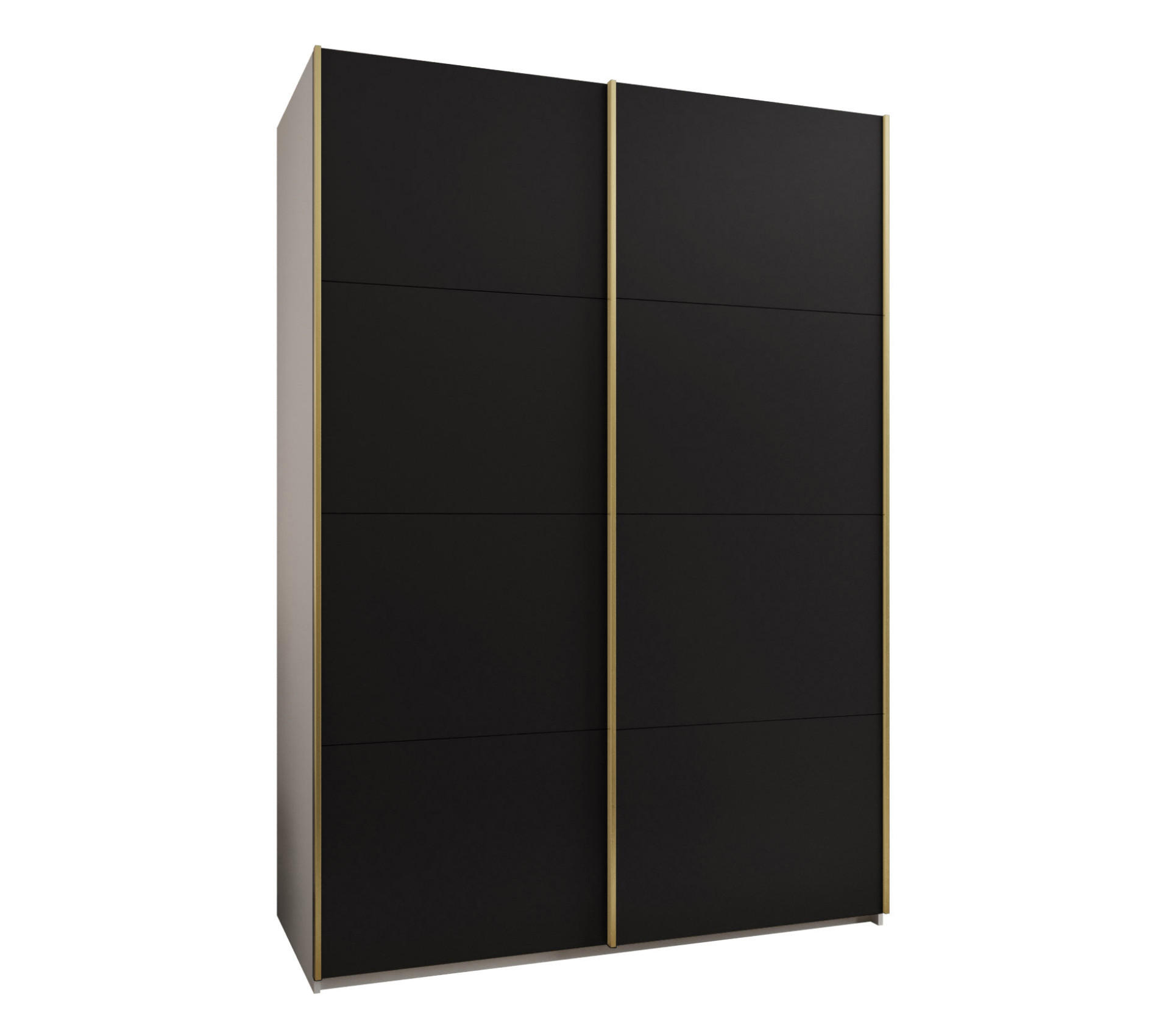 SCHWEBETÜRENSCHRANK 245,5/170/64 2-türig - Goldfarben/Schwarz, Holz/Metall (170/245/64cm) - Abiks Möbel