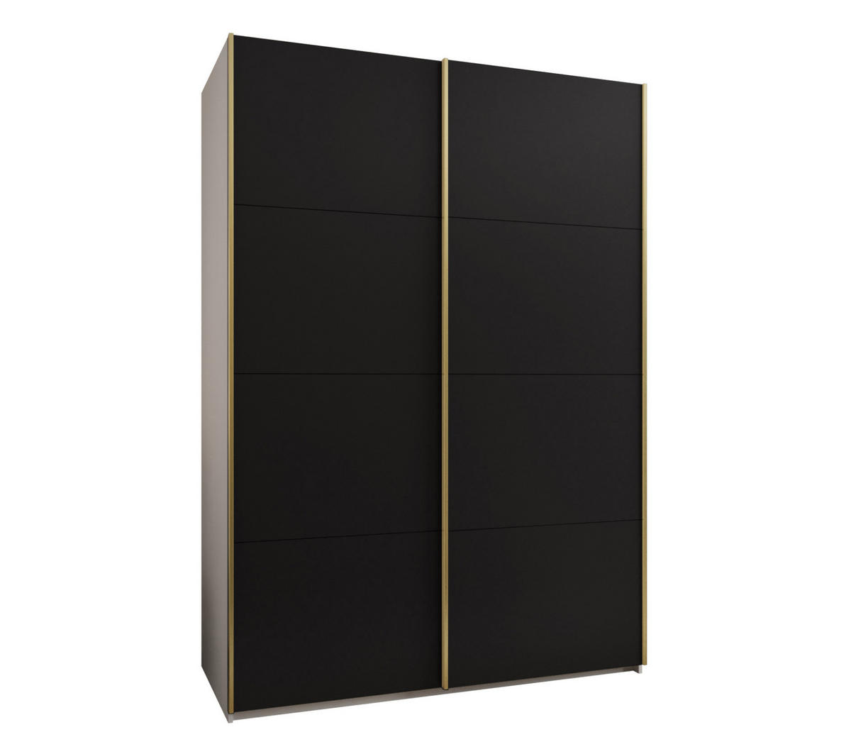 SCHWEBETÜRENSCHRANK 245,5/170/64 2-türig - Goldfarben/Schwarz, Holz/Metall (170/245/64cm) - Abiks Möbel