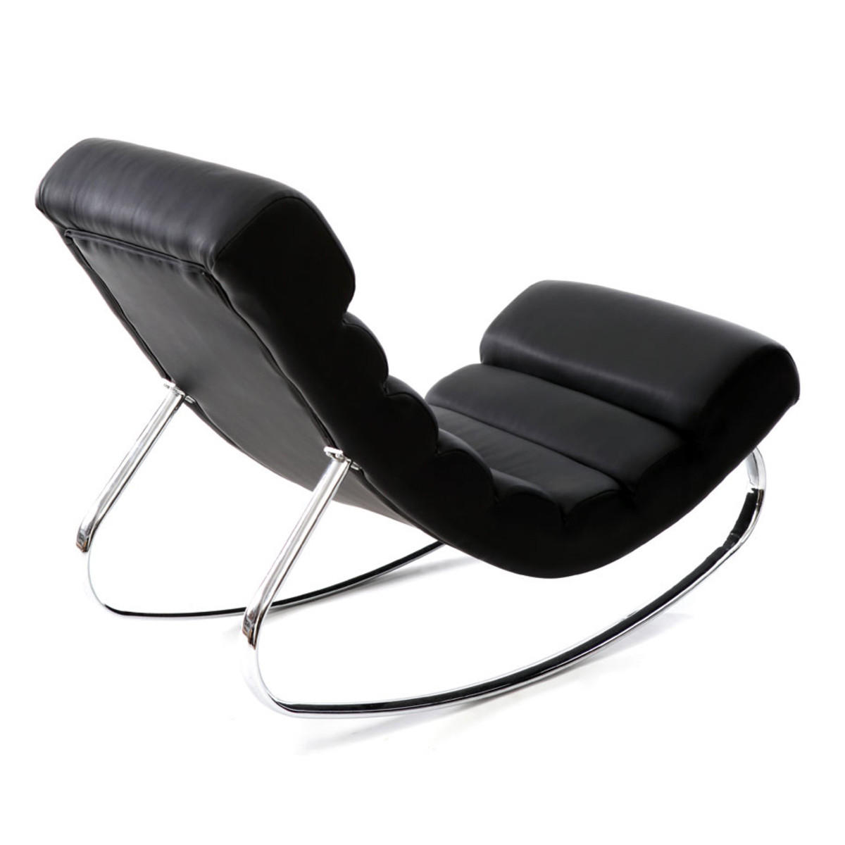 SESSEL Design Schaukelstuhl TAYLOR Schwarz - Schwarz, Textil (113/82/56cm) - Miliboo