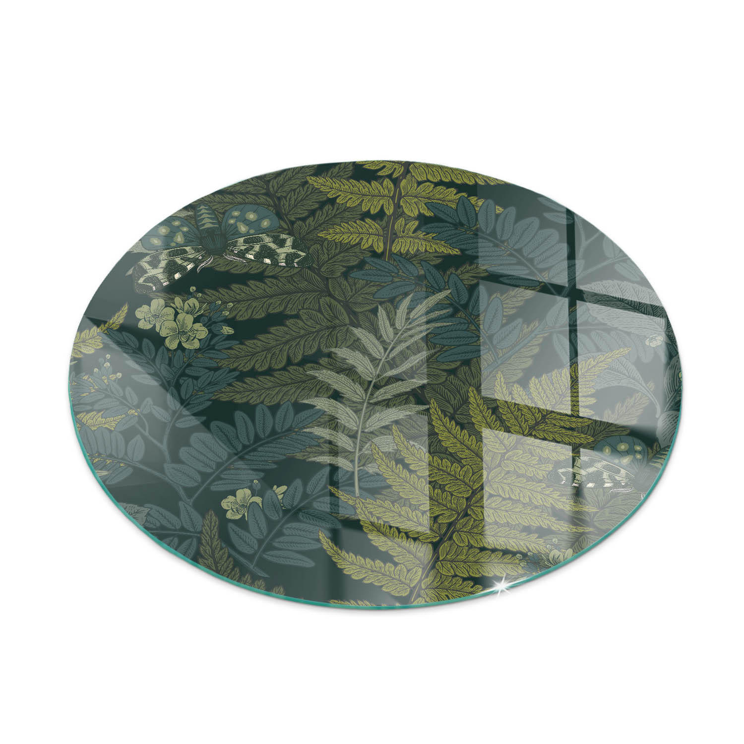 GLASPLATTE für Kamin Ø 50 cm Grün - Grün, Glas (50/50/0.4cm) - ArtPrintCave