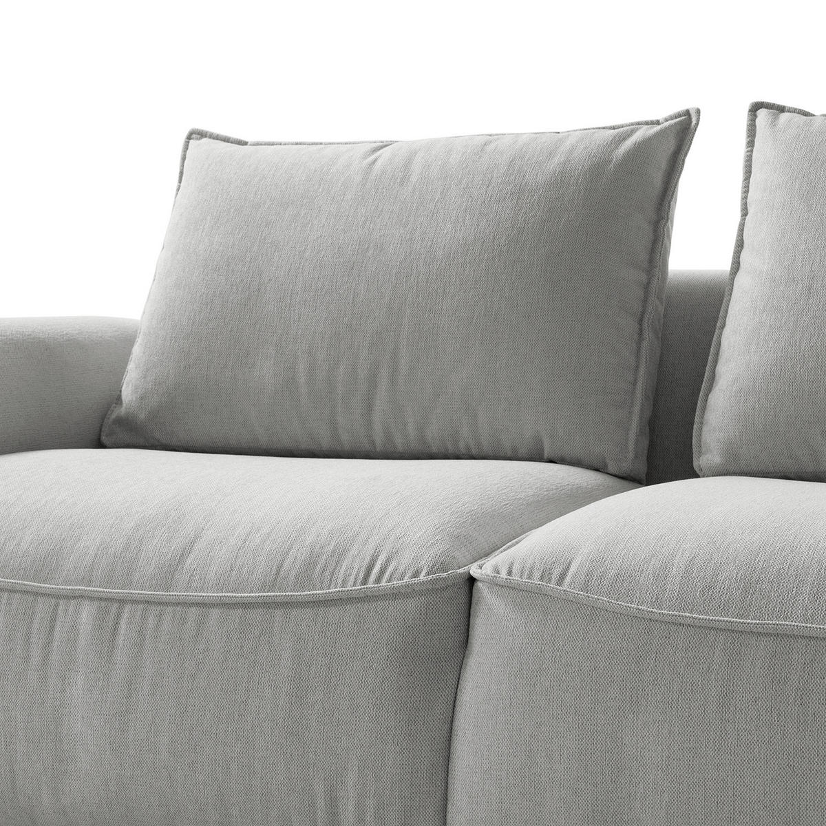 2,5-SITZER SOFA - modular - Schwarz/Hellblau, Kunststoff/Textil (184/82/99cm) - home24