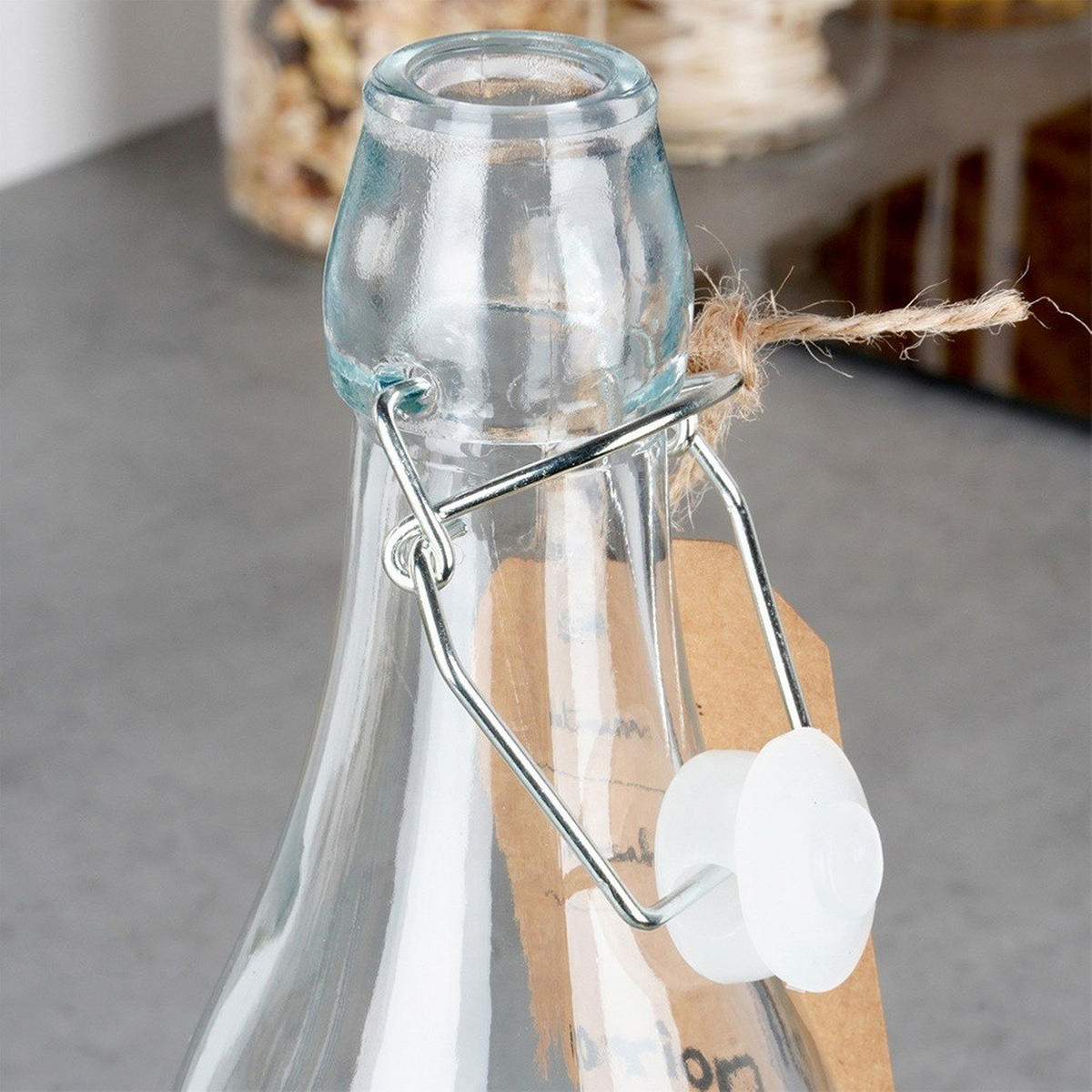 LAGERFLASCHE Bügelverschluss 1 l Transparent - Transparent, Glas (8/31.5/8cm) - Orion 