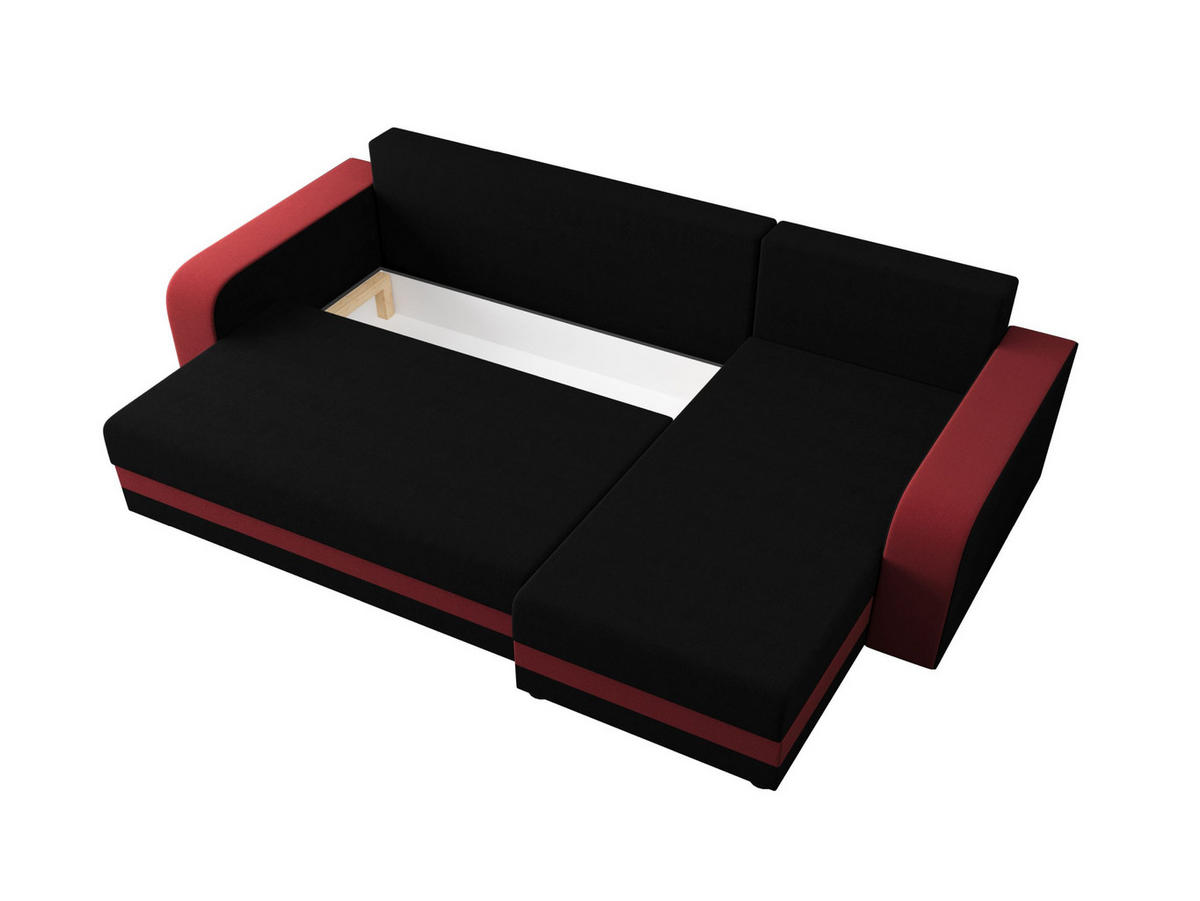 ECKSOFA HEWLET L BIS Sawana 14+13 Rechts mit Schlaffunktion - Rot, Textil (240/140cm) - Bedante