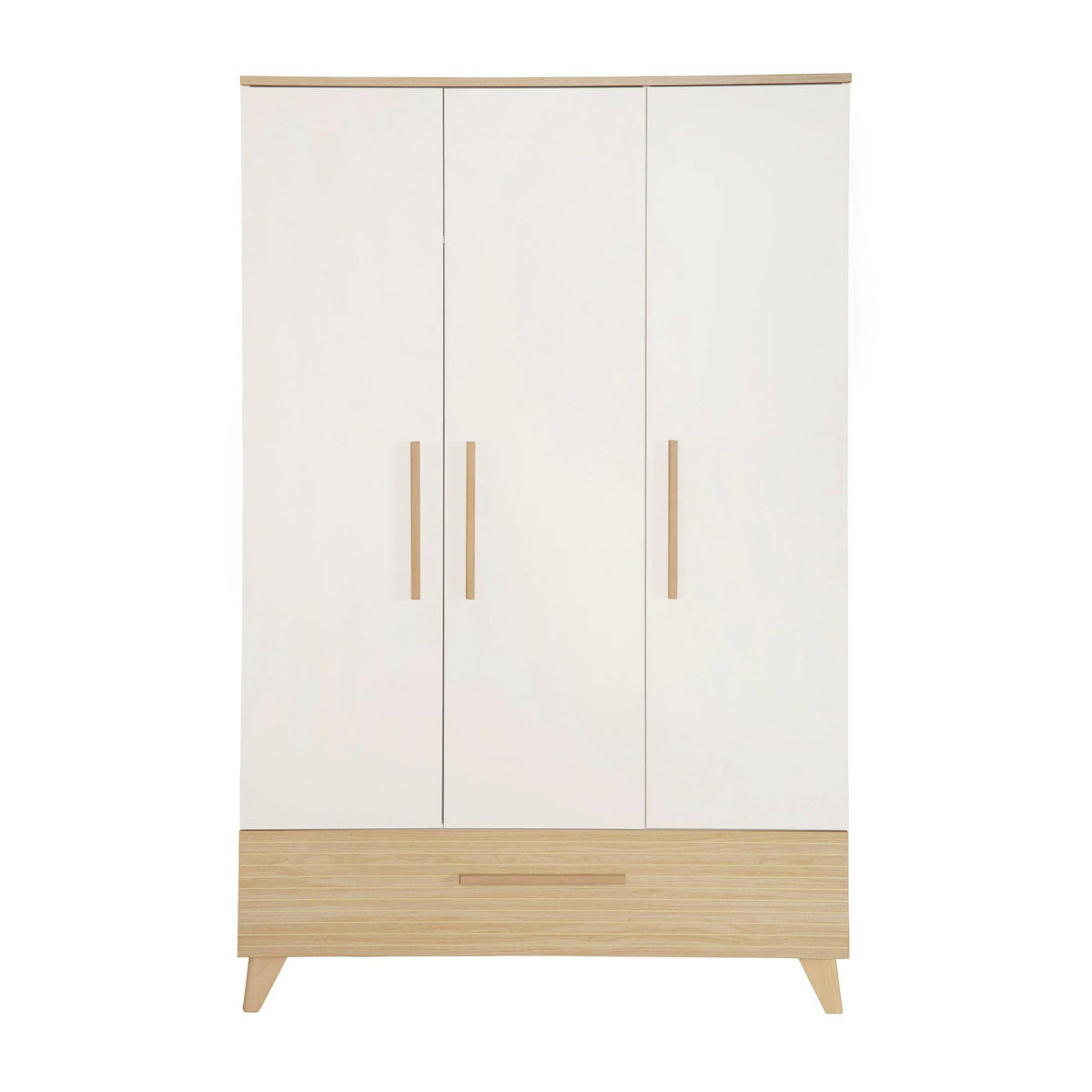 KINDERKLEIDERSCHRANK Theo - Eichefarben/Weiß, Holz/Holzwerkstoff (118/190/52cm) - Roba