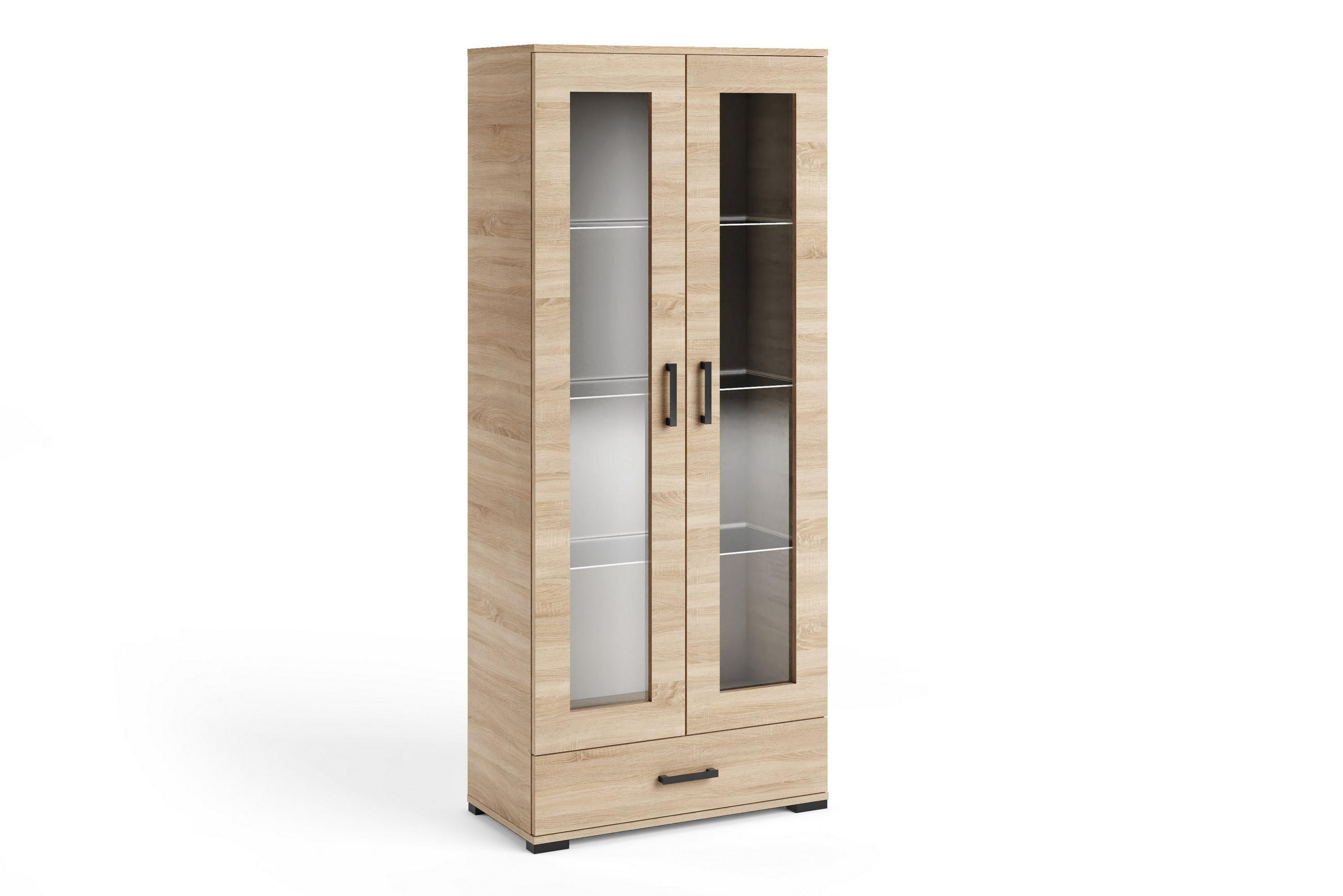 Masseno Vitrinenschrank Sonoma Eiche 80x186x40 cm