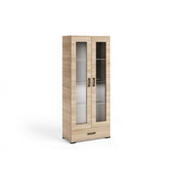 VITRINENSCHRANK ALBANO 186 x 80 cm Sonoma Eiche - Sonoma Eiche, Holzwerkstoff (80/186/40cm) - MASSENO