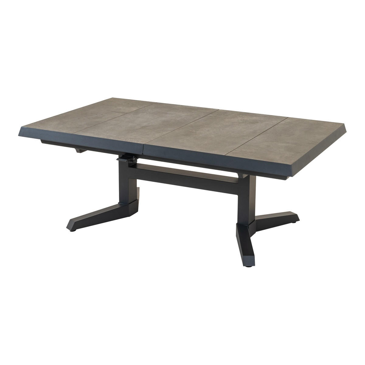GARTENTISCH Murcia - Grau - 143/183/88/54/74 cm - Grau, Metall (143/88/54cm) - Lesli Living