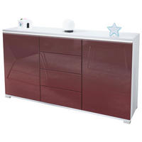 SIDEBOARD Faro Bordeaux Hochglanz - Bordeaux, Holzwerkstoff (138.5/75.5/35cm) - Vladon