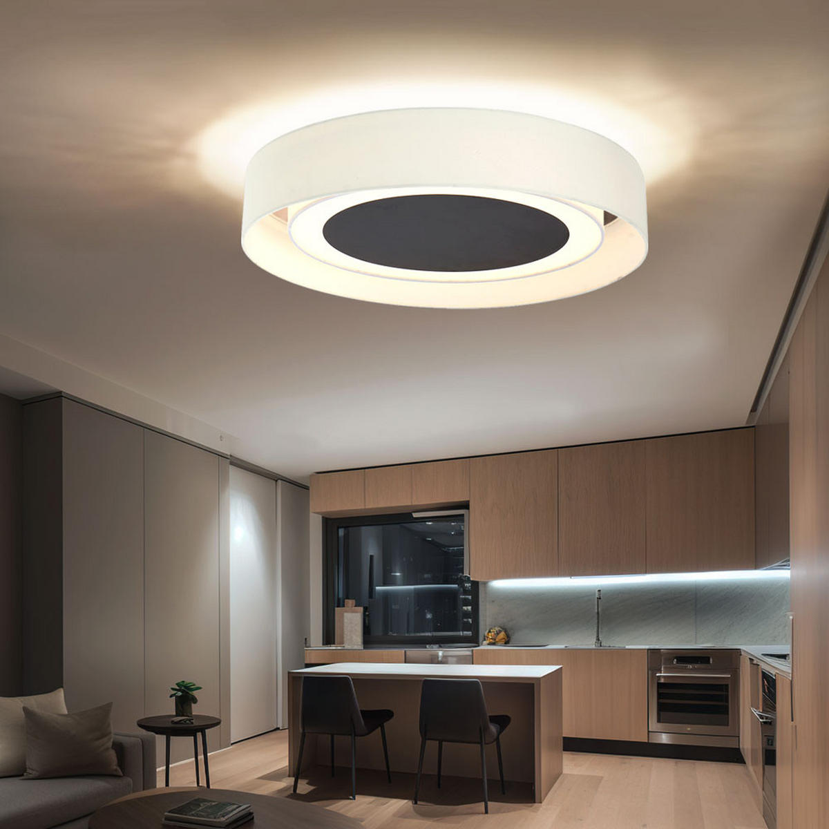 LED DECKENLEUCHTE Metall Beige - Beige, Metall (60/60/12cm)