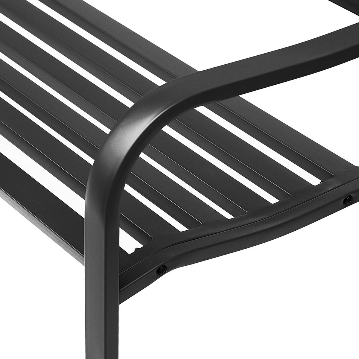 GARTENBANK DE-17749 3-Sitzer mit Vogelmotiv im Rural-Chic Schwarz - Schwarz, Metall (127/85/60cm) - ComfortXL