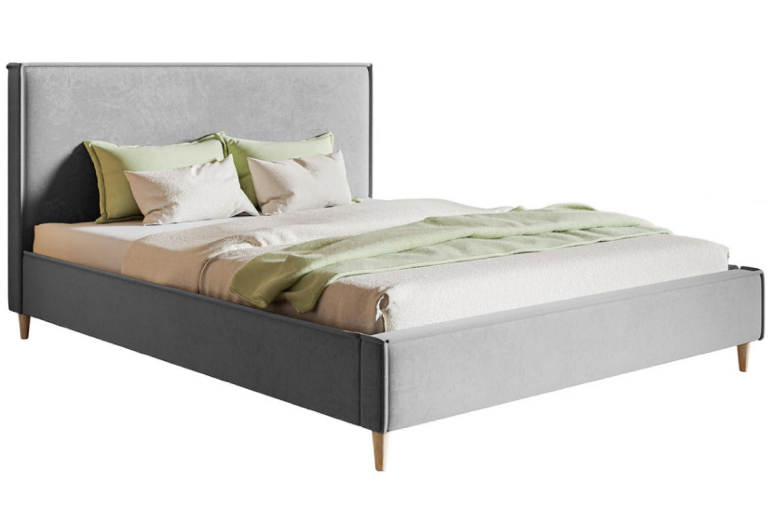 Sepro Meble Bett Schwarz, Grau, Eiche 180x200 cm