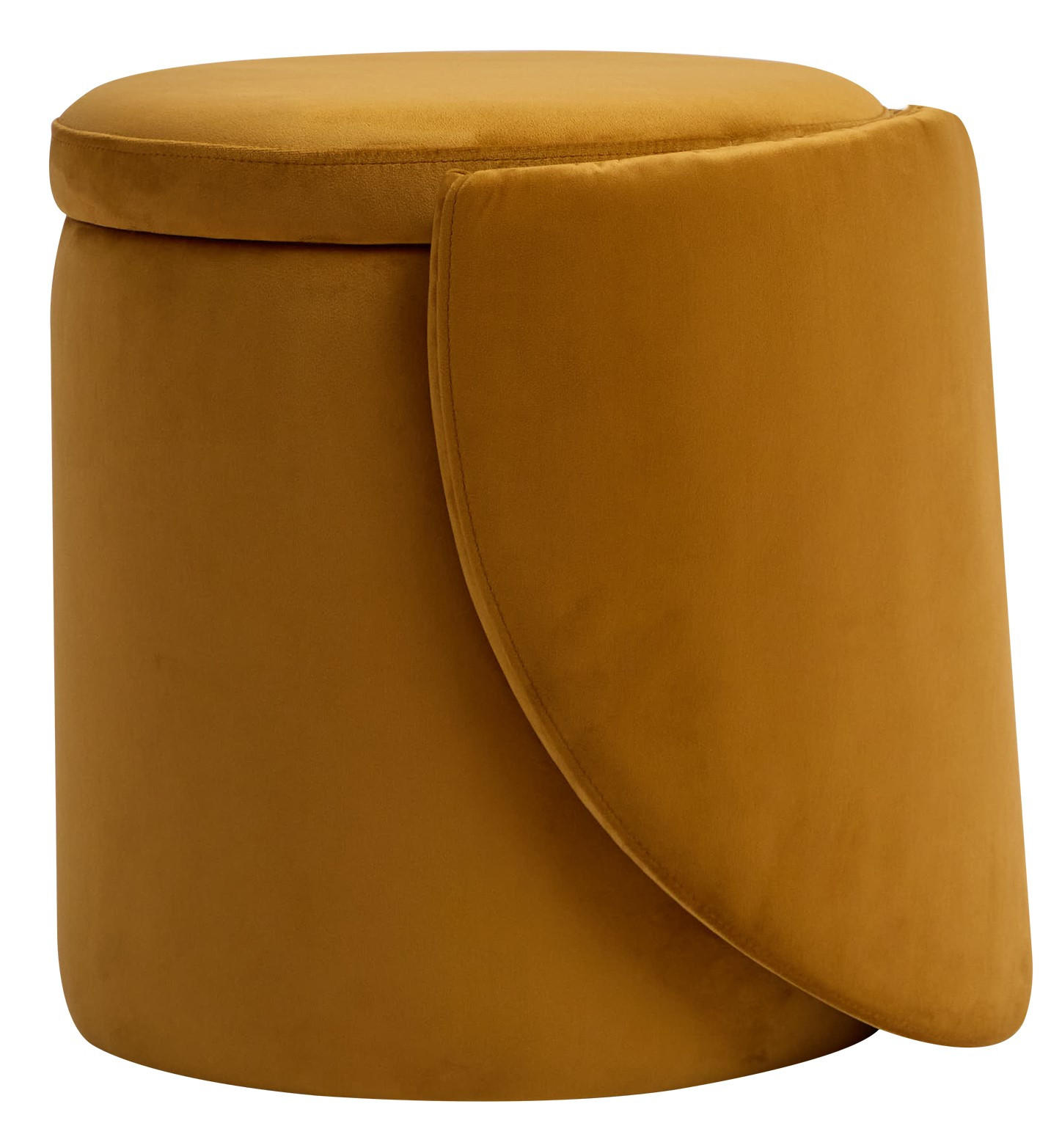HOCKER Samt Gelb - Gelb, Textil (46/78/43cm) - Nordlys