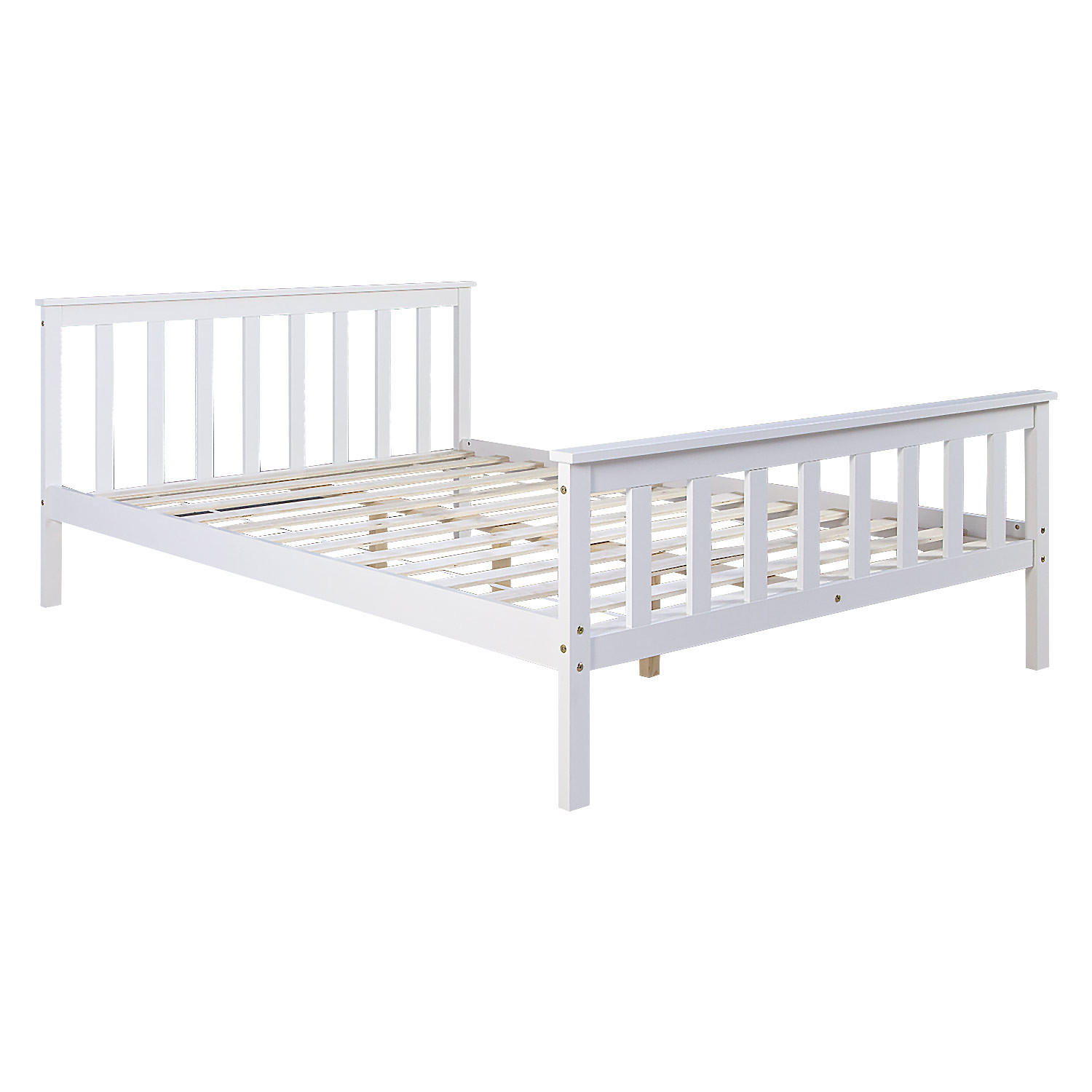 HOLZBETT Doppelbett mit Lattenrost 140/200 cm weiß - Weiß, Holz (140/200cm) - Homestyle4u