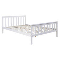 HOLZBETT Doppelbett mit Lattenrost 140/200 cm weiß - Weiß, Holz (140/200cm) - Homestyle4u