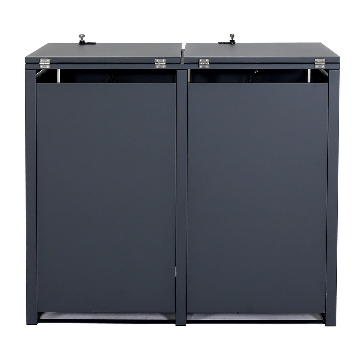 MÜLLTONNENBOX 2er 103x115x63cm erweiterbar Anthrazit - Anthrazit, Metall (115/103/63cm) - PROREGAL