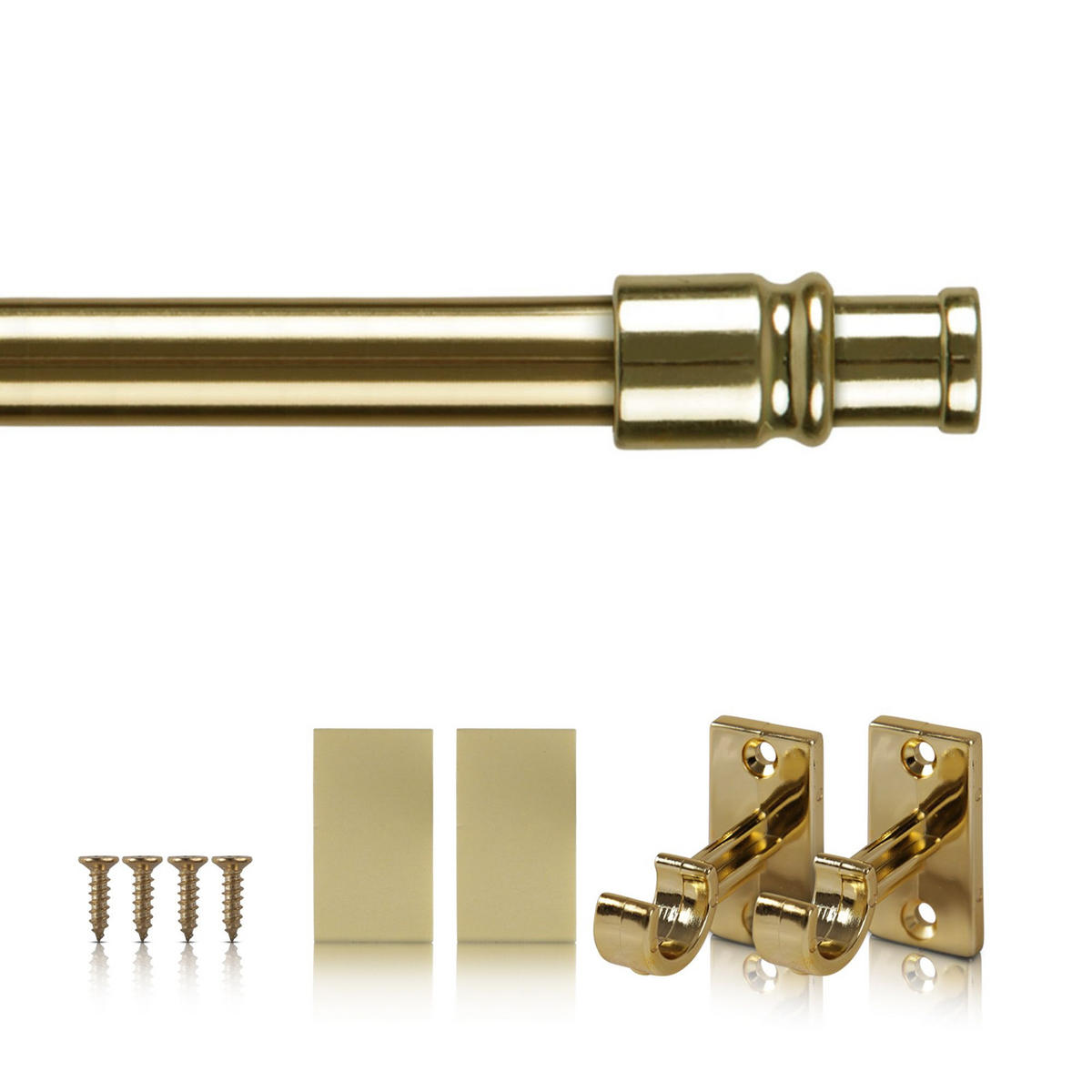 GARDINENSTANGE Gold messing 75-125 cm - Goldfarben, Metall (75cm) - Bestlivings