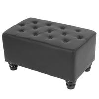 LUXUS OTTOMANE RUNDE FÜßE Schwarz - Schwarz, Textil (75/41/46cm) - MCW