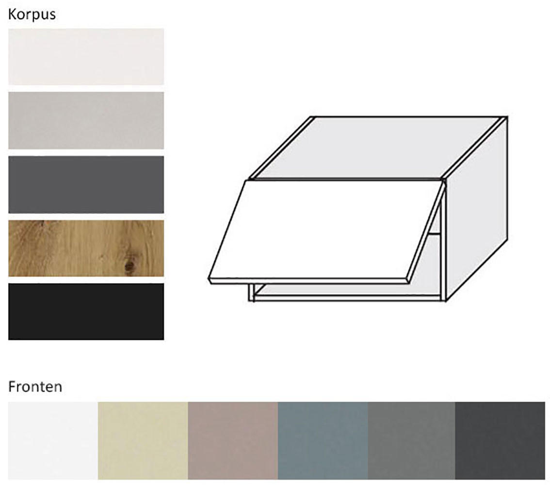 Thumbnail - Feldmann-Wohnen Klapphängeschrank, Mintgrün, Schwarz, Holz, 1 Fächer, Rechteckig, 60x36x32.5 cm, Küchen, Küchenmöbel, Kü...