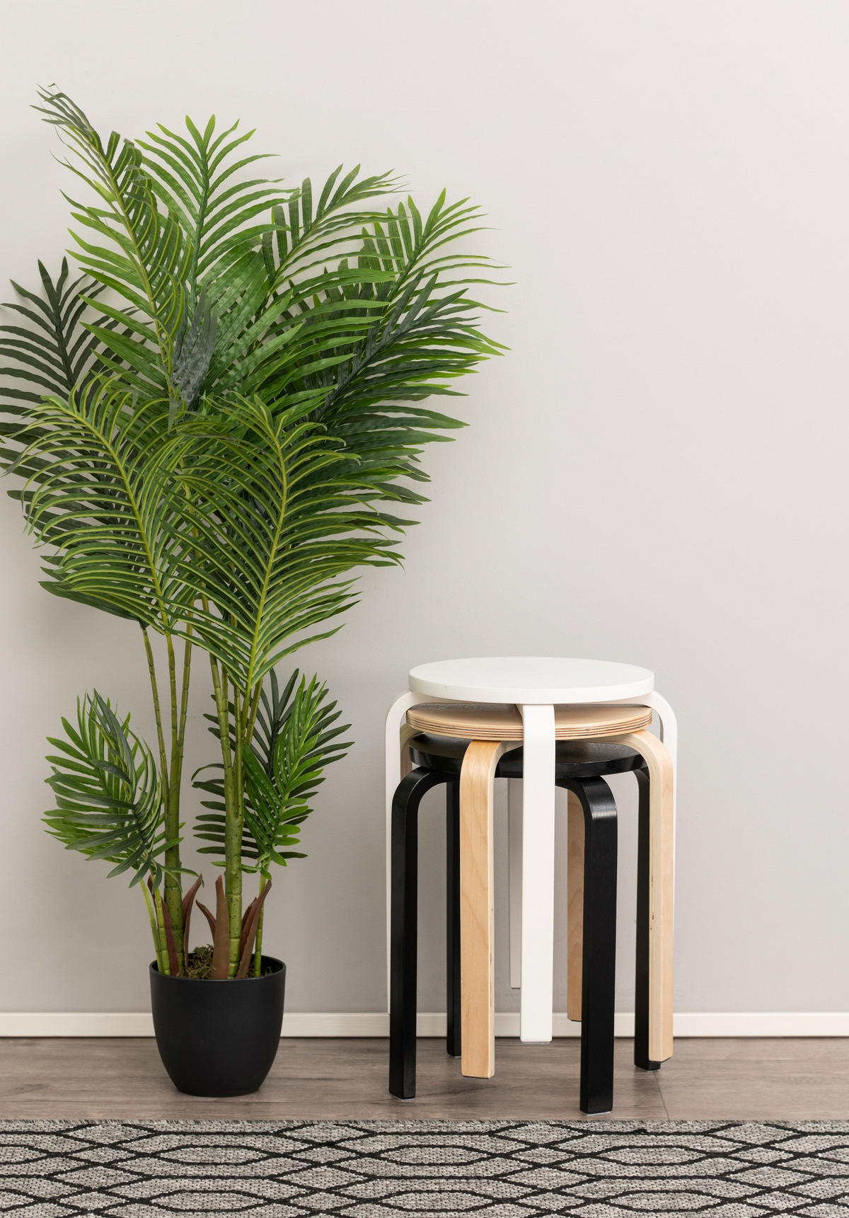 KÜCHENHOCKER Ø 39 cm - Schwarz, Holzwerkstoff (39/45.5/39cm)