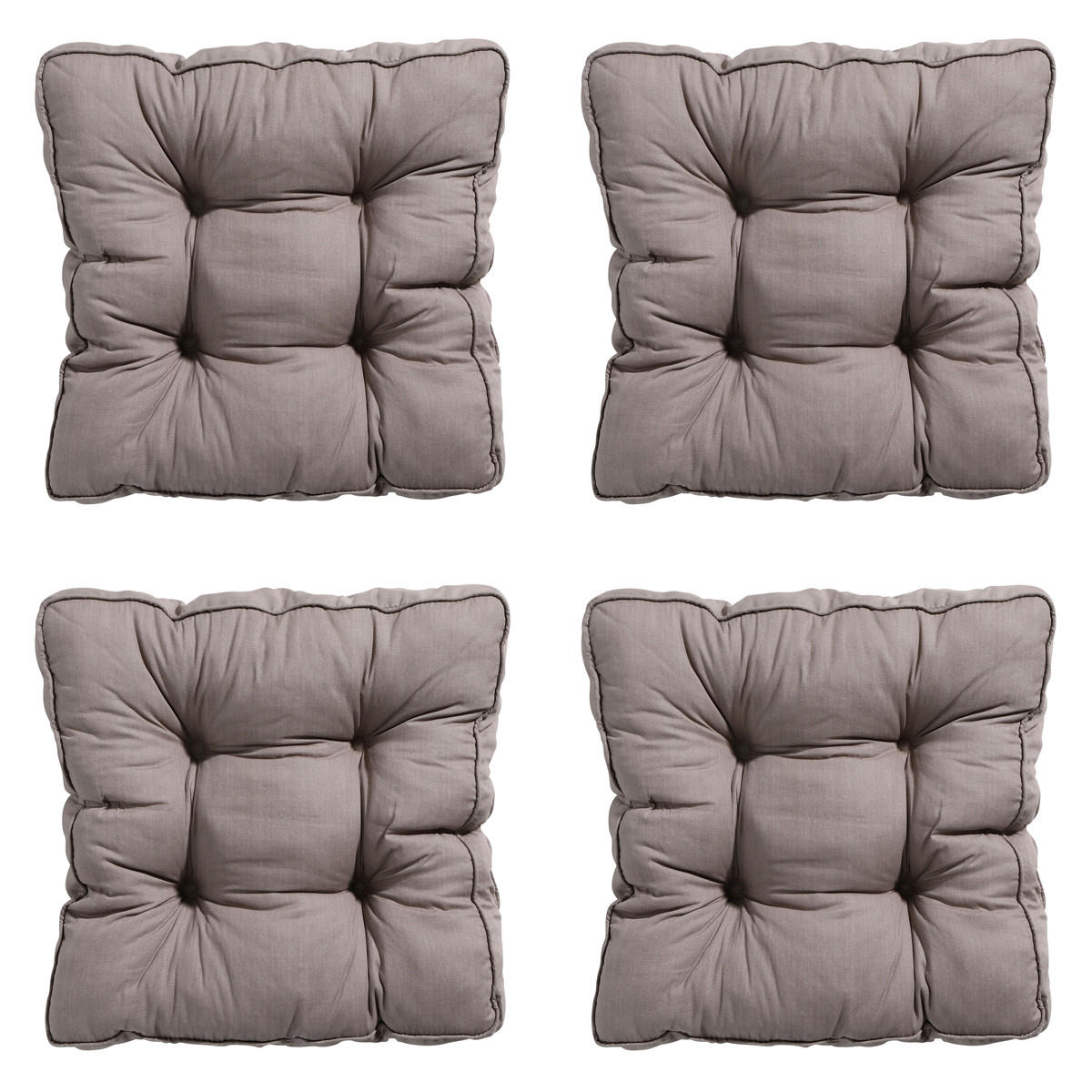 SITZKISSEN Basic 47/47 cm 4er-Set - Taupe, Textil (47/8/47cm) - Madison