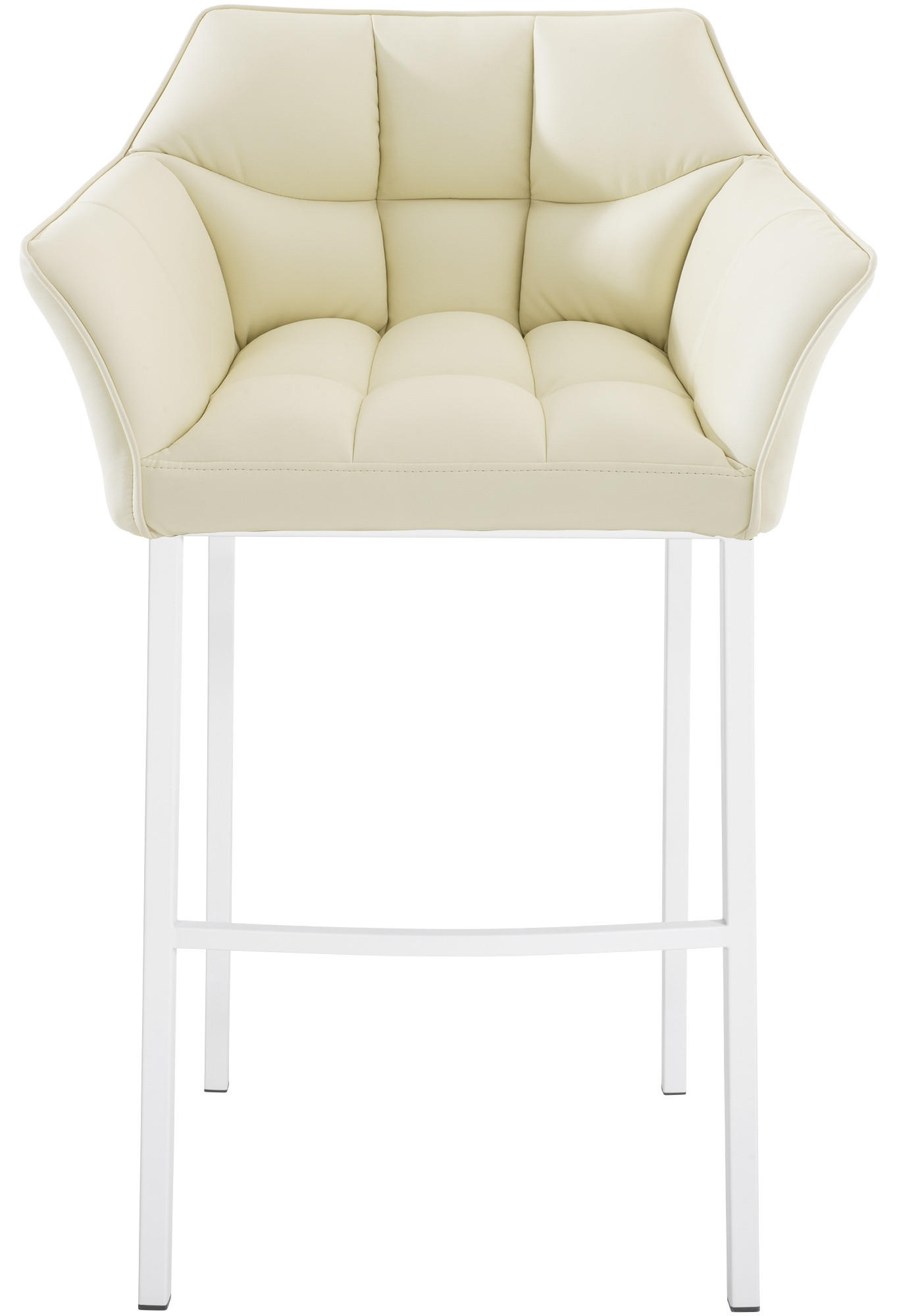 BARHOCKER Lederlook Creme - Creme/Weiß, Textil/Metall (64/110/48cm) - CLP