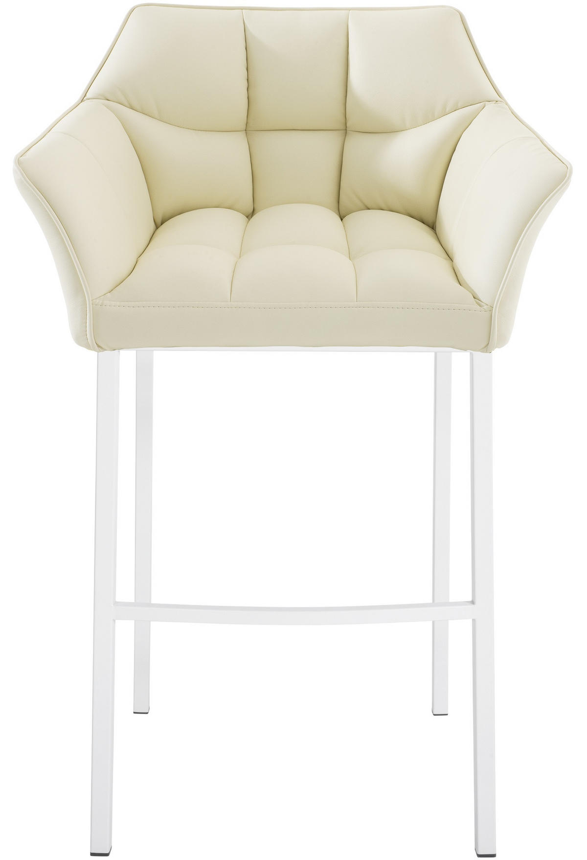 BARHOCKER Lederlook Creme - Creme/Weiß, Textil/Metall (64/110/48cm) - CLP