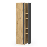 BADSCHRANK Edelin Anthrazit/Artisan 35 x 120 cm mit 4 Ablagefächern - Anthrazit/Eiche Artisan, Holzwerkstoff (35/120/32cm) - Vicco