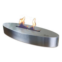 BIOETHANOL-KAMIN Silber Tischmodell inklusive 3 L Brennblock - Silberfarben, Glas (80/12/25cm) - Purline