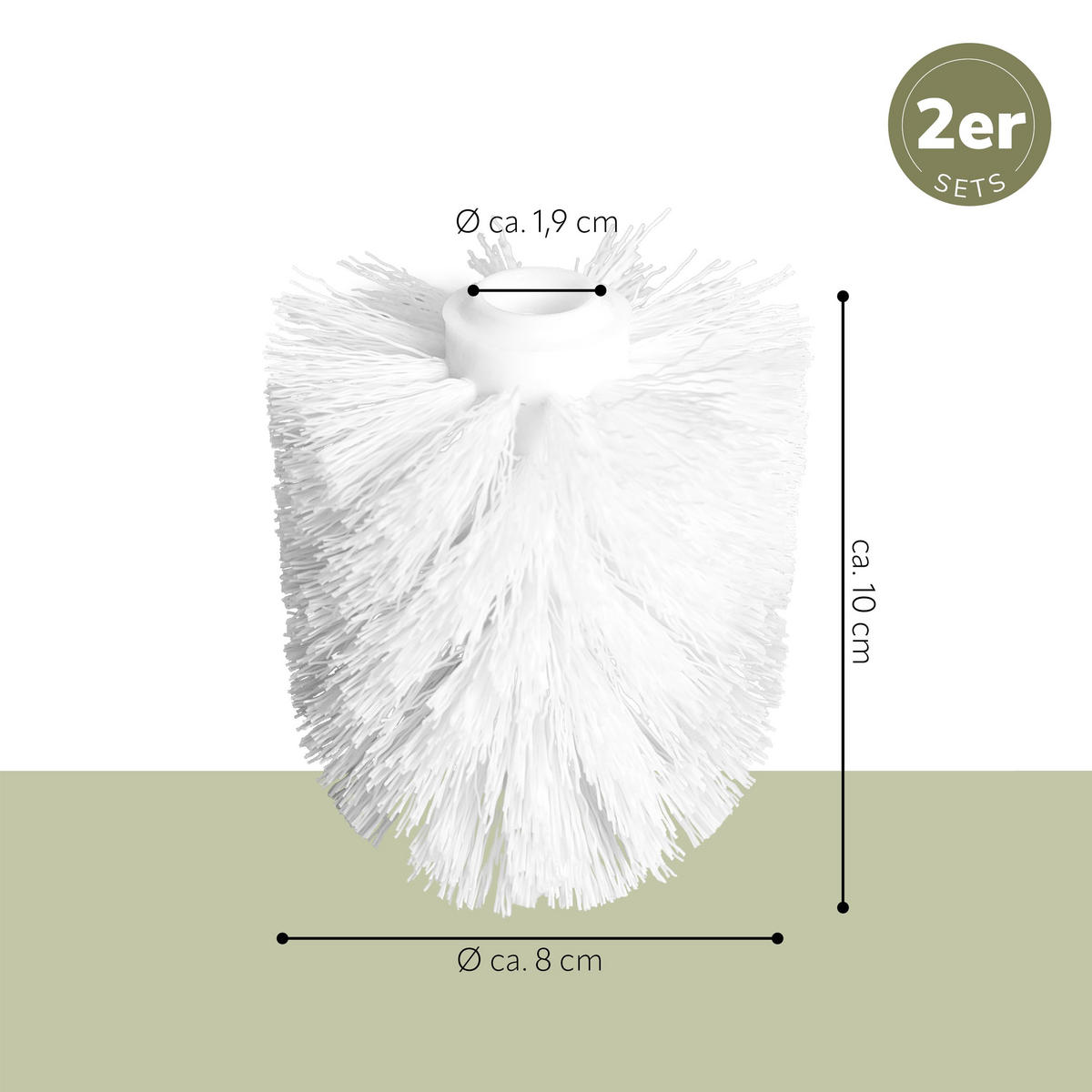 ERSATZ-BÜRSTENKÖPFE (2er Set), Kunststoff, schwarz - Weiß, Kunststoff (8/10cm) - eluno