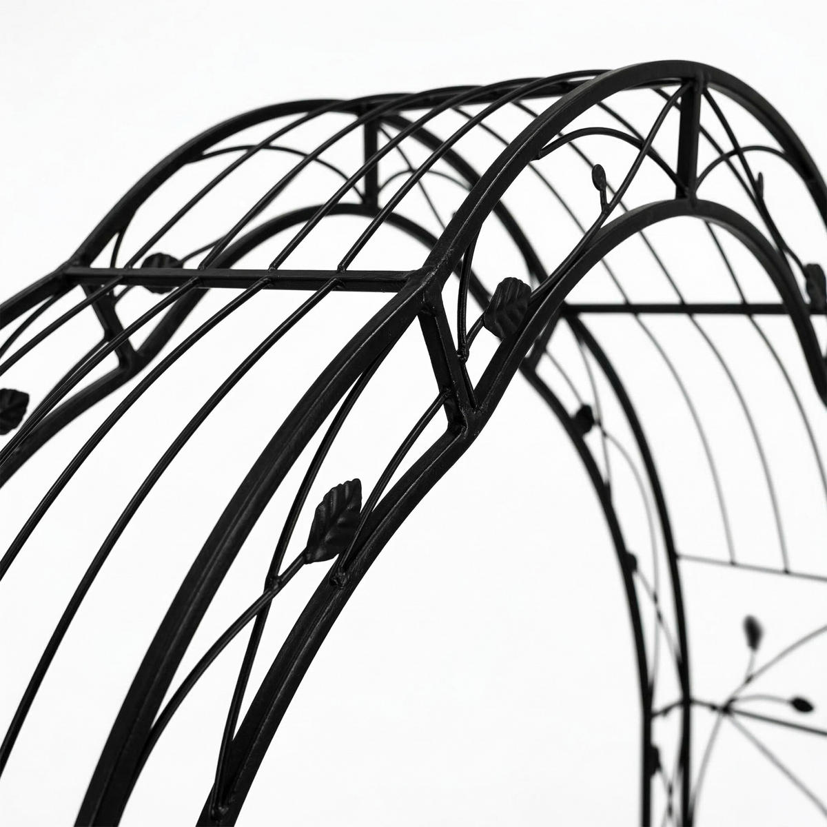 OBLÚK ruží - čierna, kov (150/250/39cm) - Relaxdays