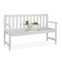 GARTENBANK - Weiß, Holz (152/90/56cm) - Relaxdays