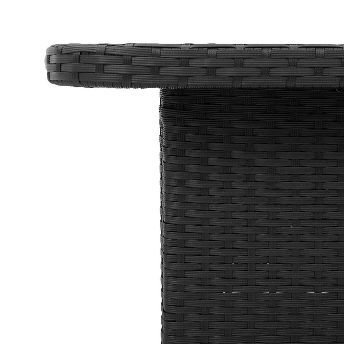 GARTENTISCH Schwarz 110/110/71 Cm Poly Rattan Und Akazienholz - Schwarz, Kunststoff (110/110/71cm) - vidaXL