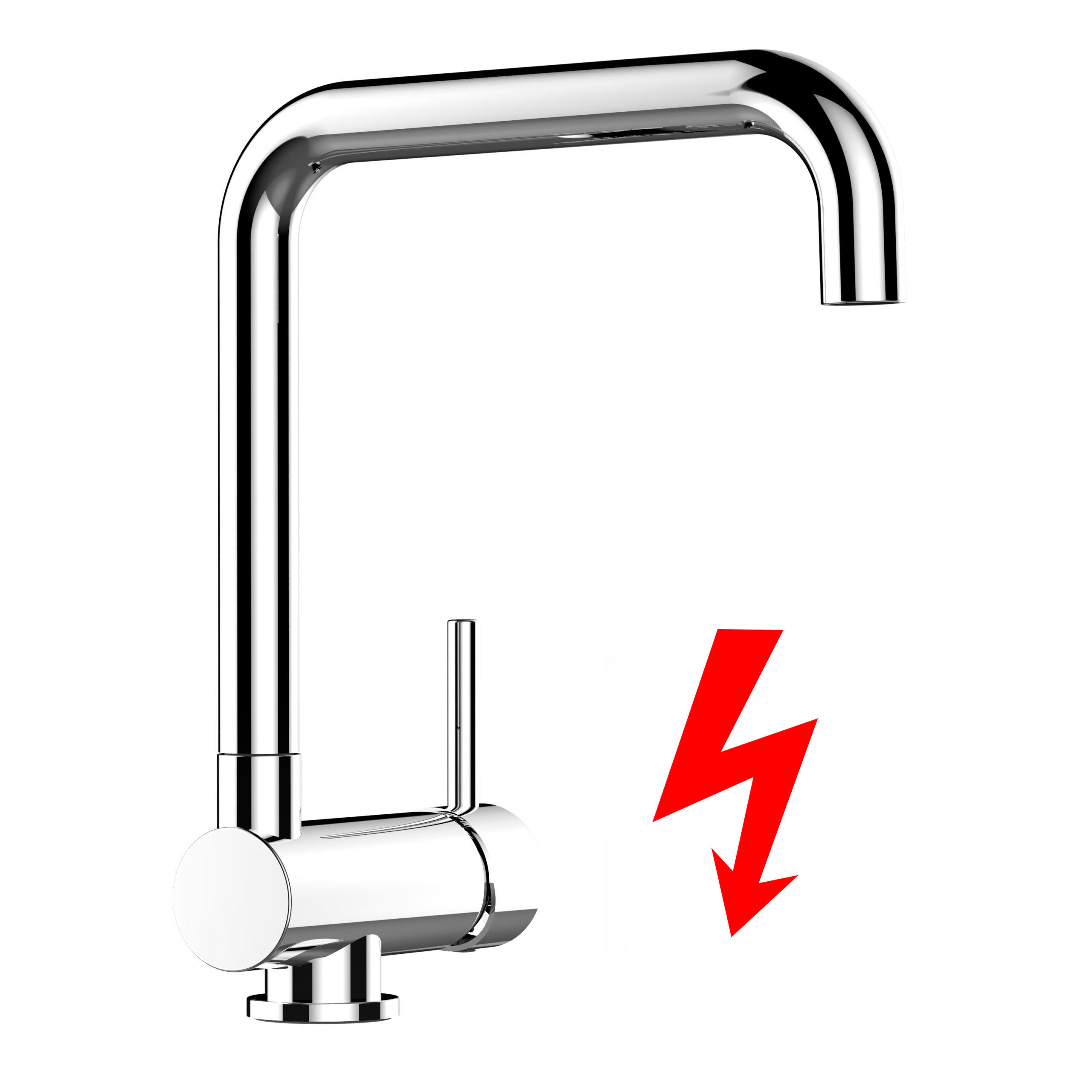 NIEDERDRUCK-VORFENSTER-KÜCHENARMATUR, Umklappbar 6 CM, Verchromt, 360° schwenkbar - Chromfarben, Metall (19.5/31.3/19.5cm) - VIZIO