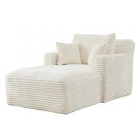 RELAXSESSEL aus Cord Modulare Chaiselongue & ohne Montage - Creme, Textil (32.99/127/32.99cm) - Urban Meuble