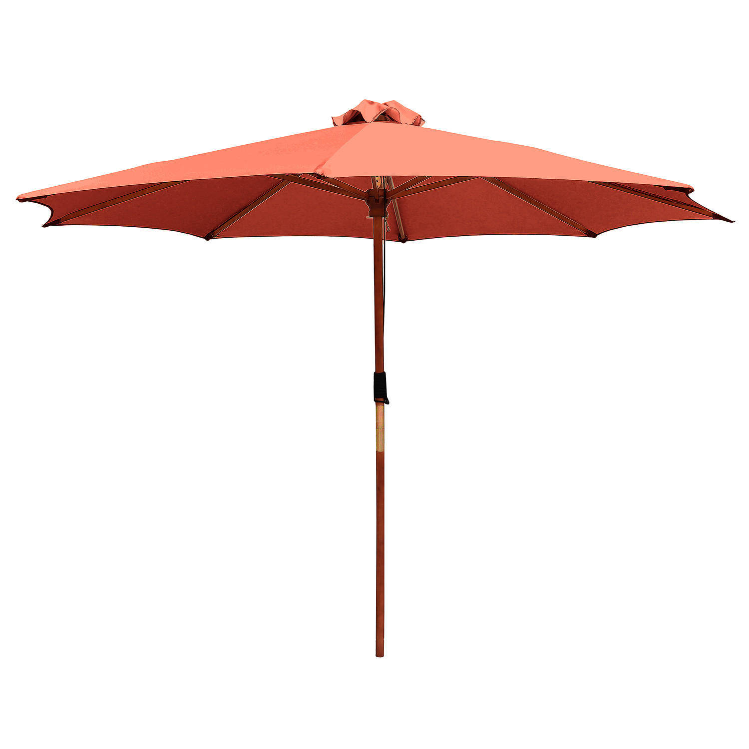 SONNENSCHIRM - Grau - Terracotta, Holz/Textil (300/300cm) - home24