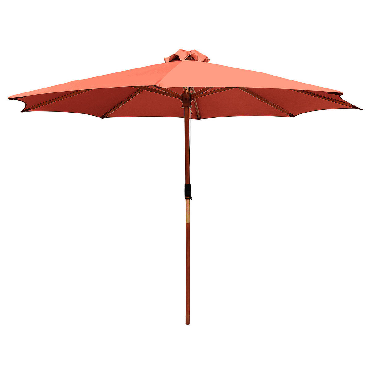 SONNENSCHIRM - Grau - Terracotta, Holz/Textil (300/300cm) - home24