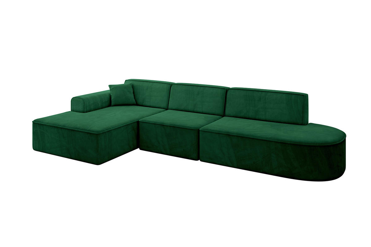 ECKSOFA Ottomane Links IREA-L2-v3 - 328x171x79 cm Grün - Grün, Holzwerkstoff/Textil (328/171cm) - ALTDECOR