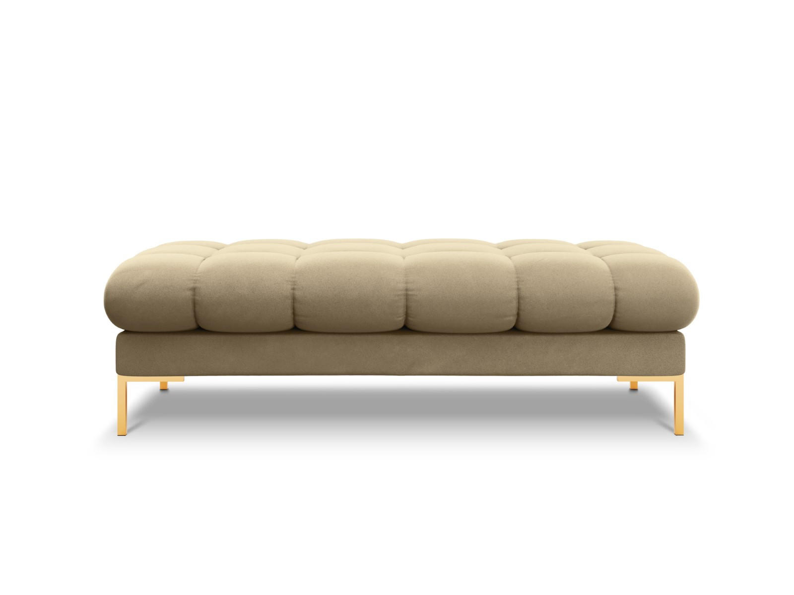 BANK Mamaia aus Samt beige 2 Sitzplätze - Beige, Textil (133/41/62cm) - Micadoni