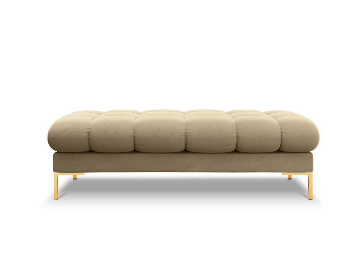 BANK Mamaia aus Samt beige 2 Sitzplätze - Beige, Textil (133/41/62cm) - Micadoni