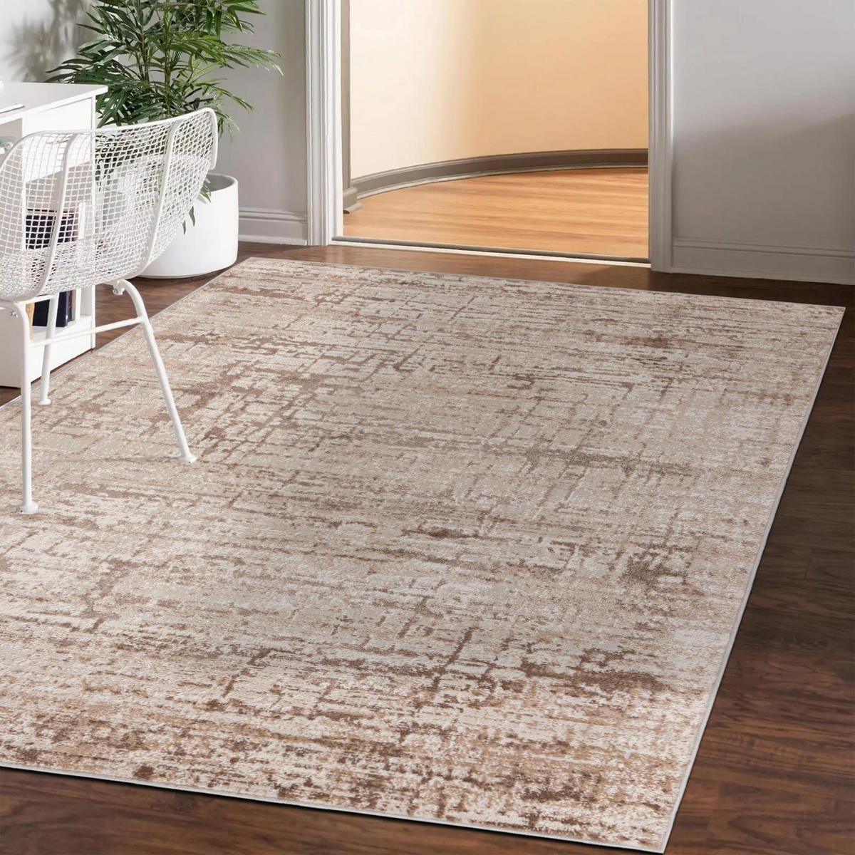 TEPPICH Beige Creme abstrakt - 140 x 200 cm - Beige/Creme, Textil (140/200cm) - Mazovia
