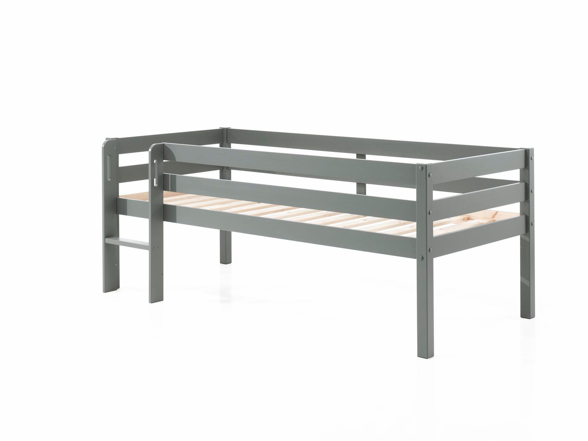 KOJENBETT Karolina 208x83x105 aus Massivholz in Grau - Hellgrau, Holz (90/200cm) - 58aufmkessel