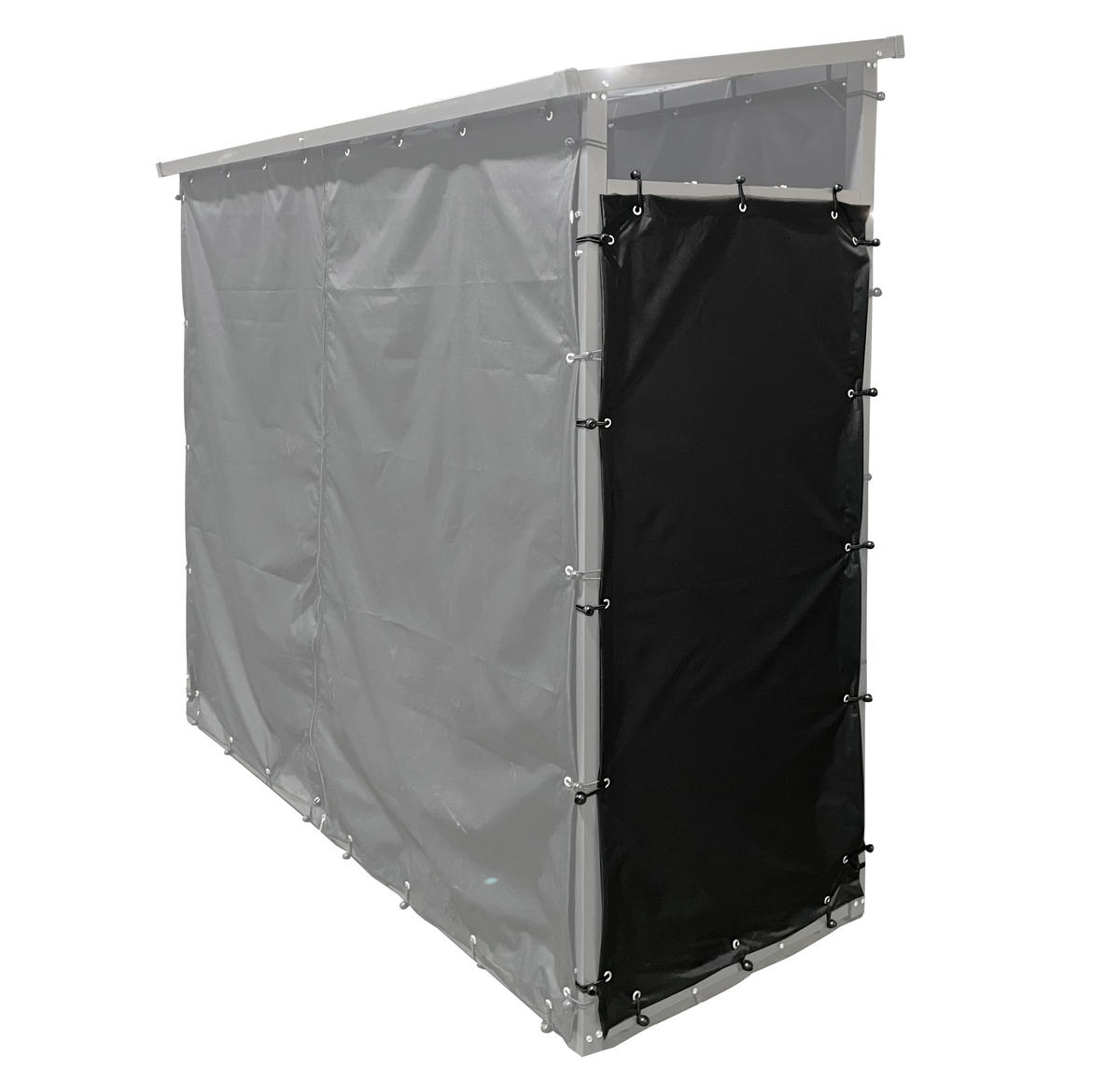 WETTERSCHUTZ Seitlich für Kaminholzregal 70/145 cm Schwarz - Schwarz, Textil (70/145/1cm) - QUICK STAR