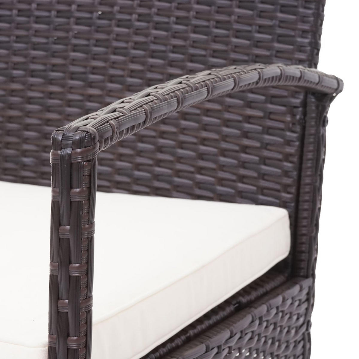 LOUNGE-SET Garten Braun Kissen Creme - Braun, Metall - PROREGAL