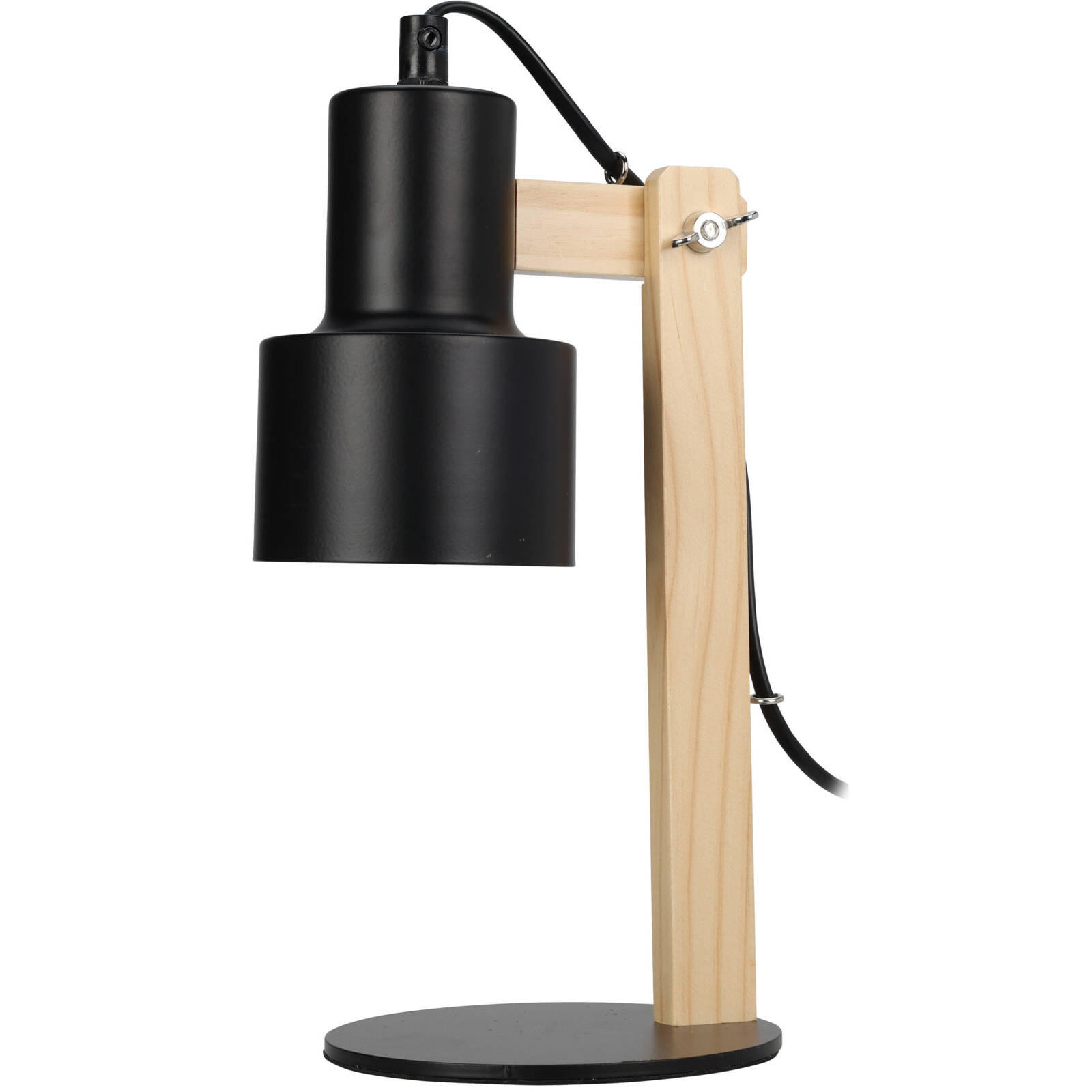 SCHREIBTISCHLAMPE Ø 12 cm - Schwarz, Holz (12/12/30cm)