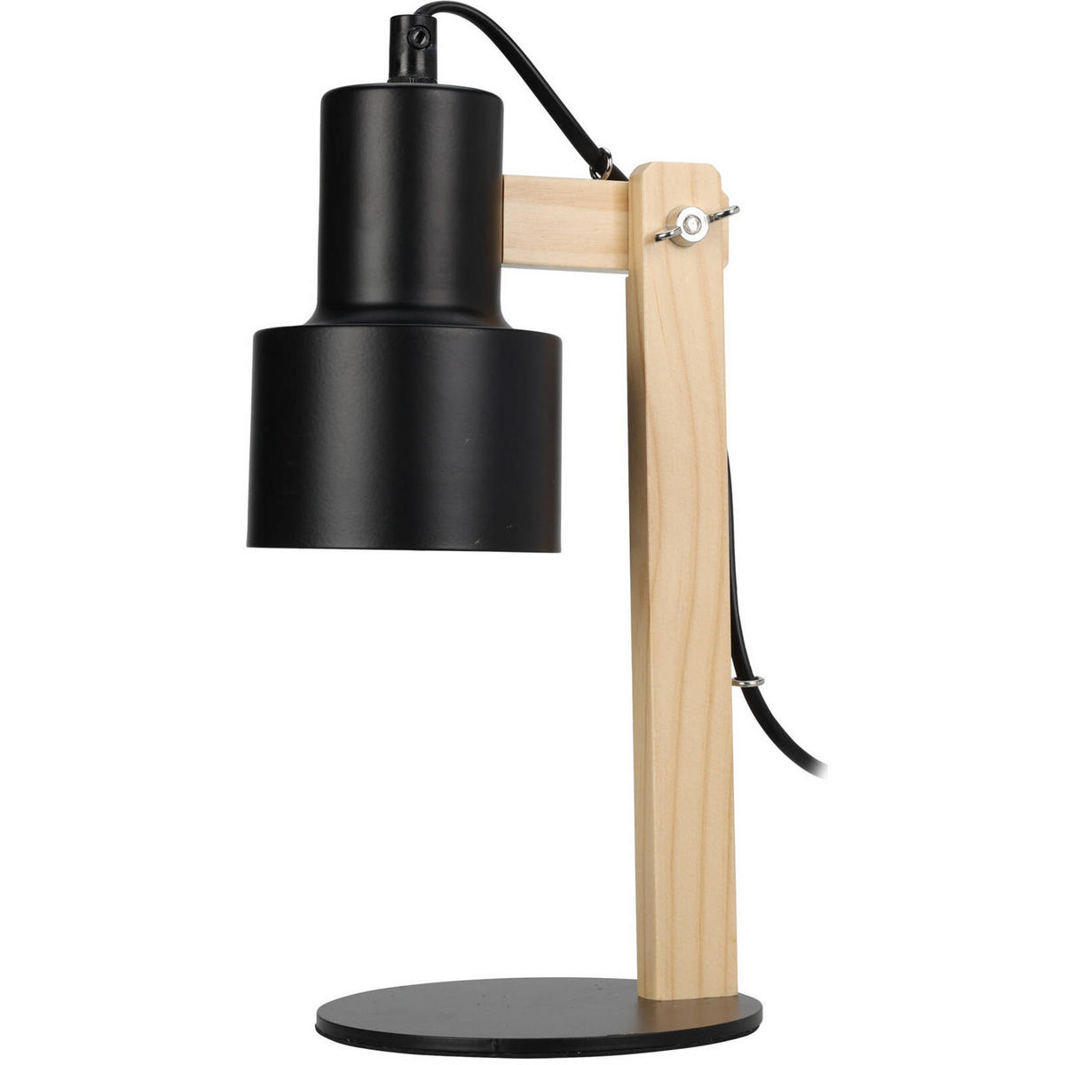SCHREIBTISCHLAMPE Ø 12 cm - Schwarz, Holz (12/12/30cm)