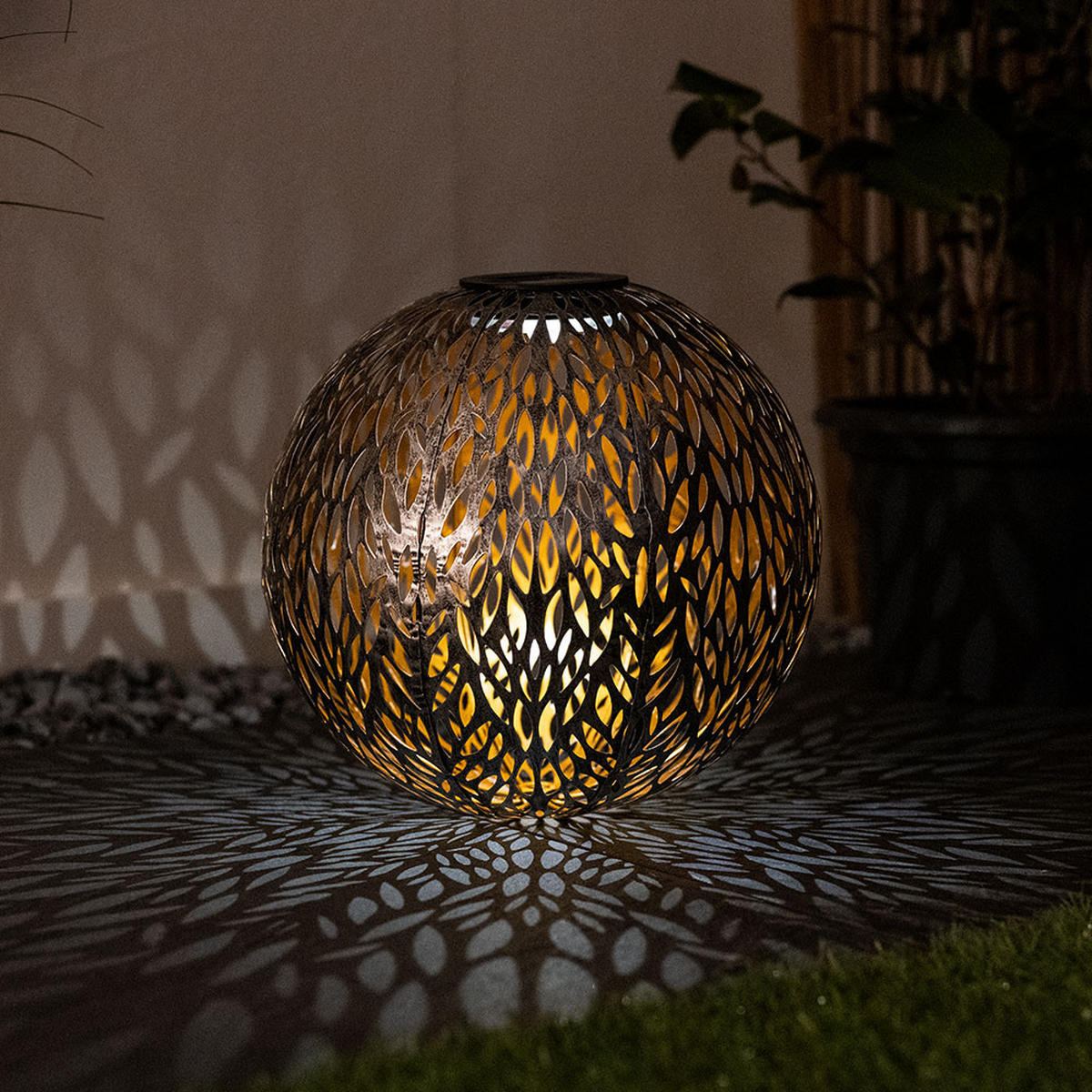 LED AUSSENLEUCHTE Kugel Silber-Grau Gold 2er Set - Silberfarben, Metall (27/27/38cm) - Globo Lighting