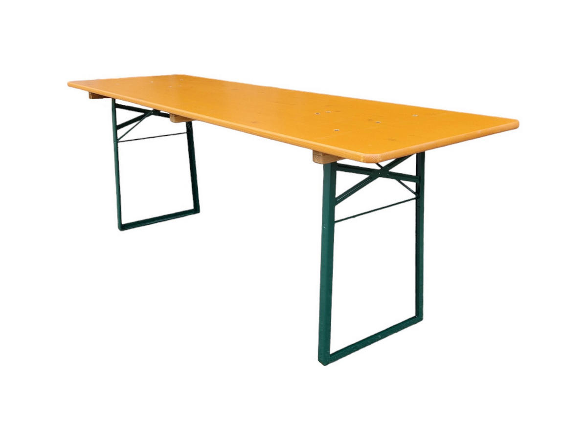 BIERZELTGARNITUR ALPENFEST 3-teilig Mit Rückenlehne 77x220x67cm Fichtenholz Nuss/ Grün - Nussbaumfarben, Holz - CHEFGASTRO