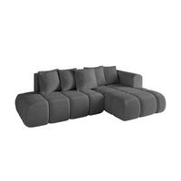 ECKSOFA Ottomane Rechts CLOUD-L-v1 289x180x40 Grau Bouclé - Grau, Holzwerkstoff/Kunststoff (289/180cm) - ALTDECOR