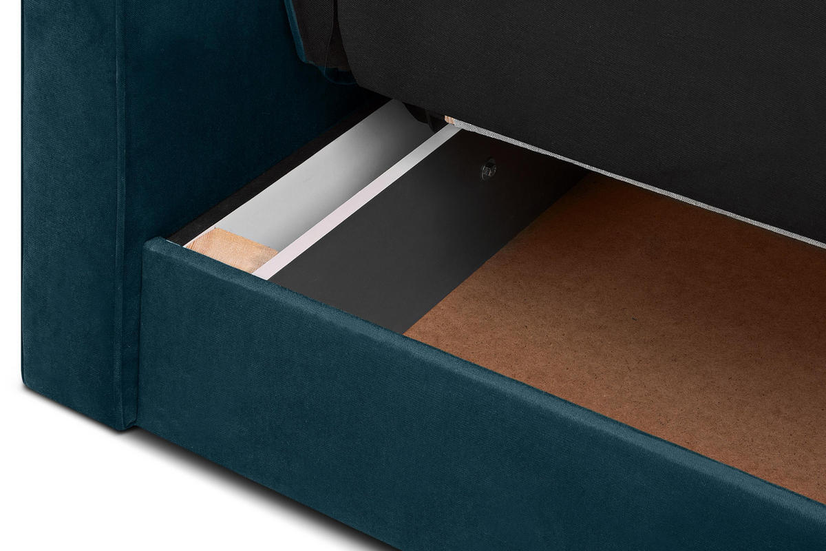 SCHLAFSOFA ORIO 3 Personen, Velours-Stoff, Türkis - Türkis, Textil (219/90/90cm) - KONSIMO®